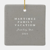 Speckrahmen einfaches, neutrales Weihnachtsgebirge Keramikornament (Rückseite)