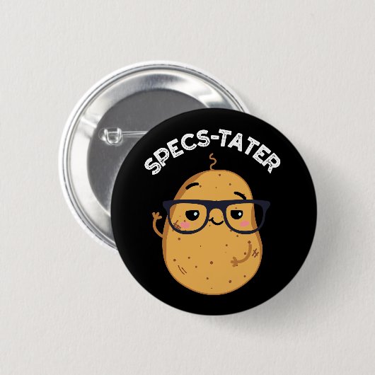 Specs tater Funny Potato Spektakel Pun Dark BG Button (Vorne & Hinten)