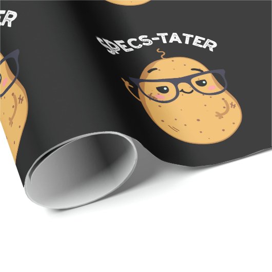 Specs tater Funny Potato Spektakel Pun Dark BG Geschenkpapier (Rolleneckpunkt)