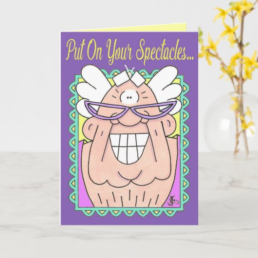 SPECTACLES Vatertagskarte Karte (Gelbe Blume)