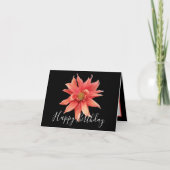 Spectacular Orange Dahlia Black Back Chic Birthday Karte (Vorderseite)