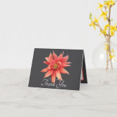 Spectacular Orange Dahlia Gray Elegant Thank You Karte (Gelbe Blume)