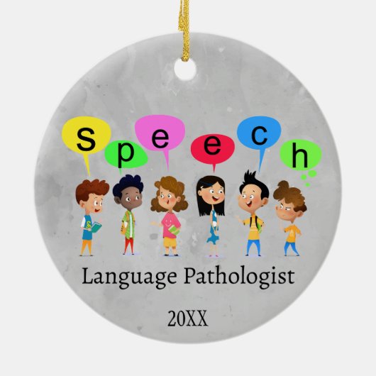 Spectacular Speech Language Pathologe Kids Keramik Ornament (Hinten)