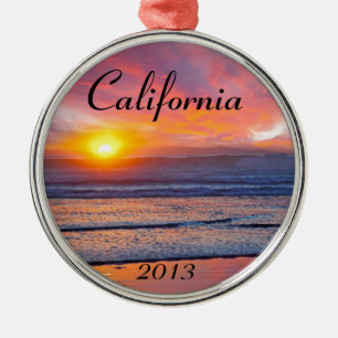 Spectacular Sunset at Huntington Beach Silbernes Ornament