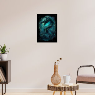 Spectral Coil Cyberpunk Schlange Dunkle Kunst Poster