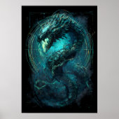 Spectral Coil Cyberpunk Serpent Dark Art  Poster (Vorne)