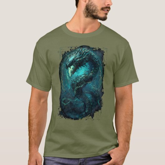 Spectral Coil Cyberpunk Serpent Dark Art T-Shirt (Vorderseite)