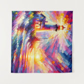 Spectrum Beacon: Ein kaleidoskopisches Leuchtturm  Wandteppich (Vorderseite (Horizontal))