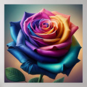 Spectrum Bloom - Vivid Rainbow Rose Poster (Vorne)