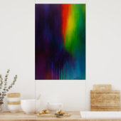 Spectrum Cascade - Abstrakte Tropfenmalerei Poster (Küche)