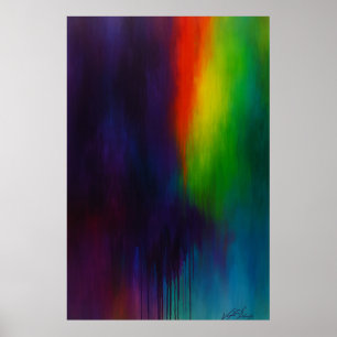 Spectrum Cascade - Abstrakte Tropfenmalerei Poster