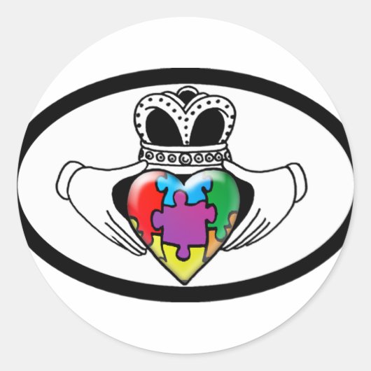 Spectrum Claddagh Runder Aufkleber (Vorderseite)