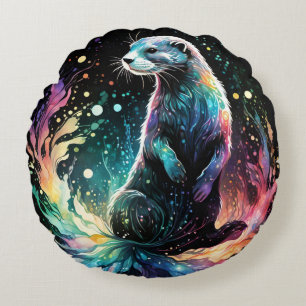 Spectrum Edge: Die Otter leuchten Rundes Kissen