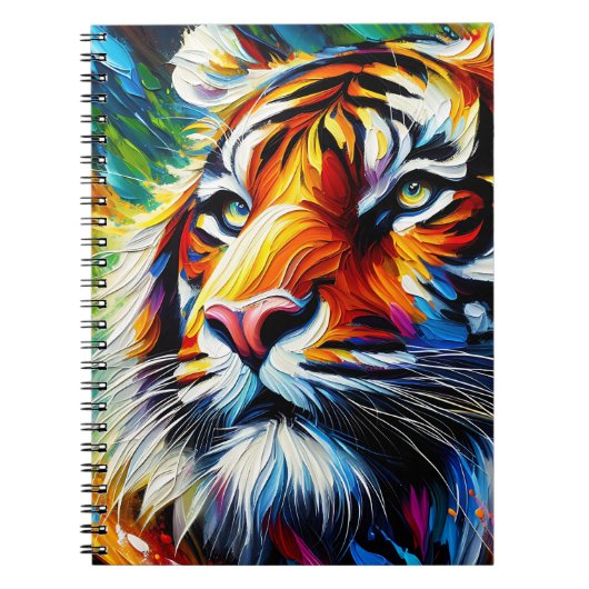 Spectrum Hunter – Lebendiges Tiger-Porträt Notizblock (Vorderseite)
