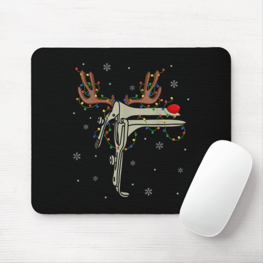 Speculum Reindeer Xmas Light Medical Ob Gyn Nurse Mousepad (Mit Mouse)