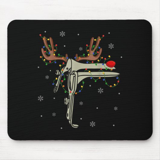 Speculum Reindeer Xmas Light Medical Ob Gyn Nurse  Mousepad (Vorne)