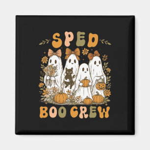 Sped Boo Crew Preppy Halloween Floral Ghost Teache Magnet