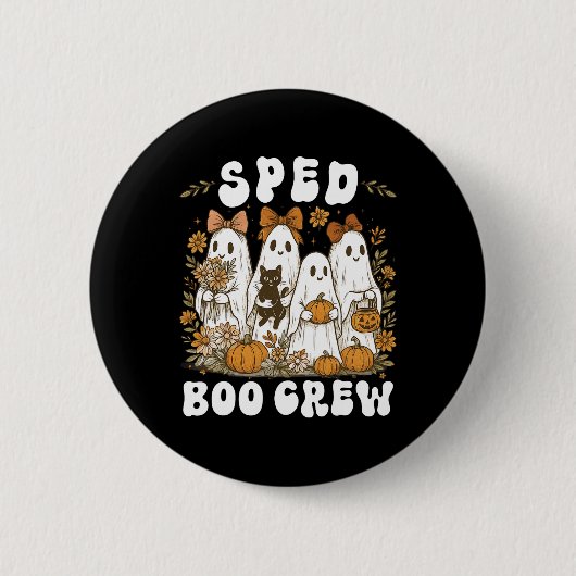 Sped Boo Crew Special Ed Teacher Team Preppy Hallo Button (Vorderseite)