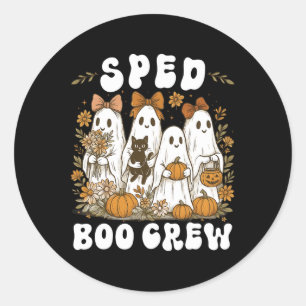 Sped Boo Crew Special Ed Teacher Team Preppy Hallo Runder Aufkleber
