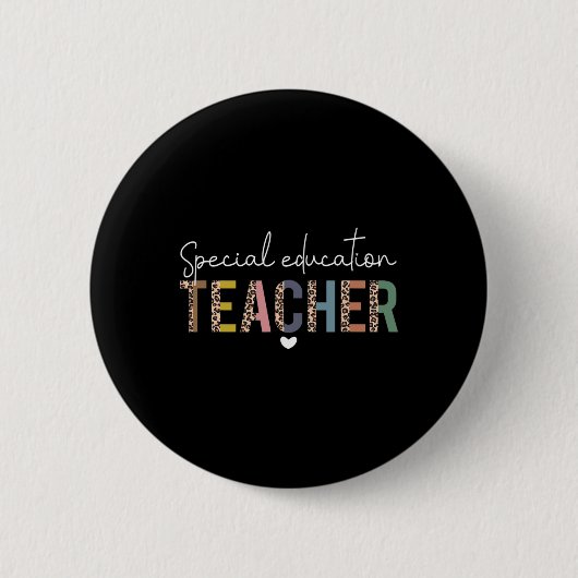 Sped Ed Special Bildung Lehrerin Sped Leopard Boh Button (Vorderseite)