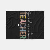 Sped Ed Special Bildung Lehrerin Sped Leopard Boh Fleecedecke (Vorderseite (Horizontal))