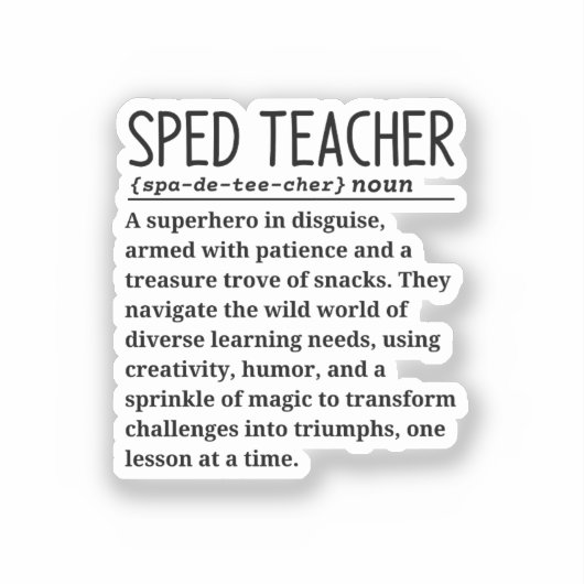 Sped-Lehrer Aufkleber (Vorderseite)