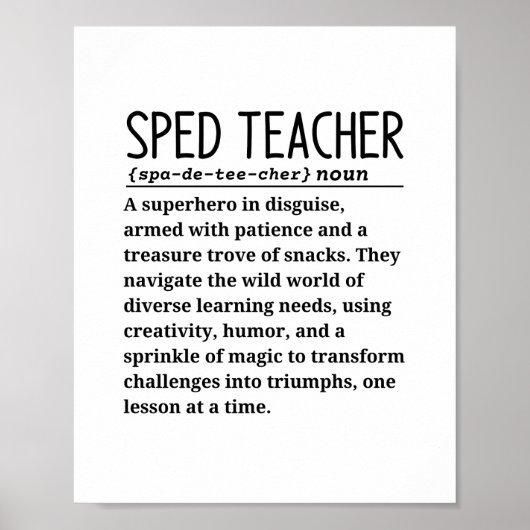 Sped-Lehrer Poster (Vorne)