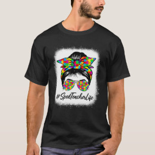 Sped-Lehrer Unordentlicher Dutt unterstützt Autism T-Shirt