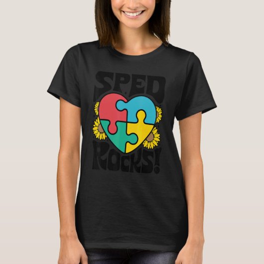 SPED Rocks Special Education Teacher Speducator Wo T-Shirt (Vorderseite)