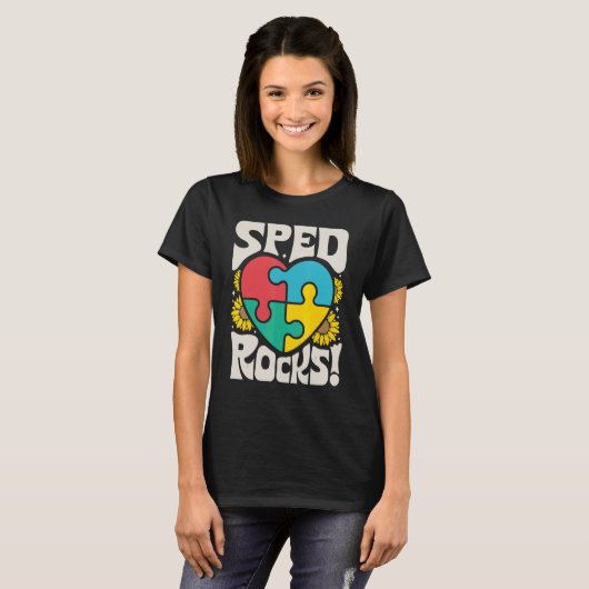 SPED Rocks Special Education Teacher Speducator Wo T-Shirt (Vorne ganz)