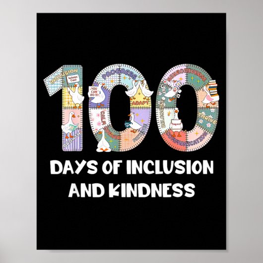 SPED Silly Autism 100 Days School Teacher Goose In Poster (Vorne)