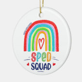 SPED Squad Colorful Chalk Moderner Regenbogen Keramik Ornament (Links)