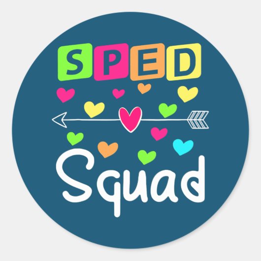 SPED Squad Special Bildung Teacher Gift SPED Runder Aufkleber (Vorderseite)