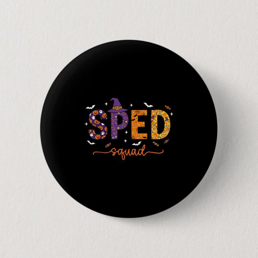 Sped Squad Team Special Education Teacher Hallowee Button (Vorderseite)