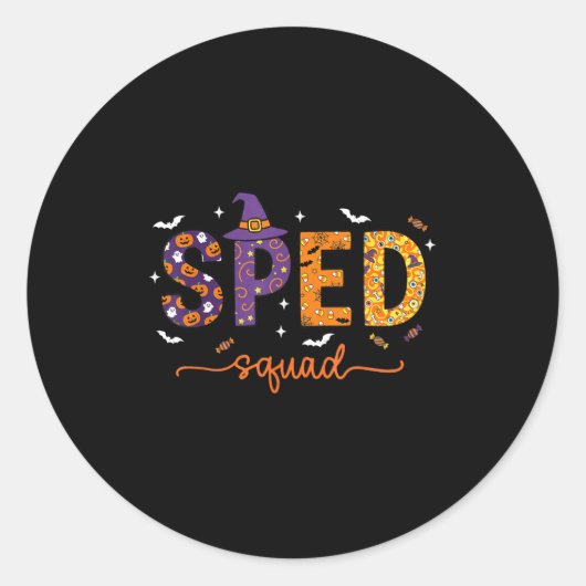 Sped Squad Team Special Education Teacher Hallowee Runder Aufkleber (Vorderseite)