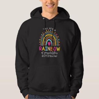 Sped Teacher Appreciation Leopard Rainbow Teachers Hoodie