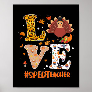 Sped Teacher Liebe Türkei Erntedank Lehren Poster