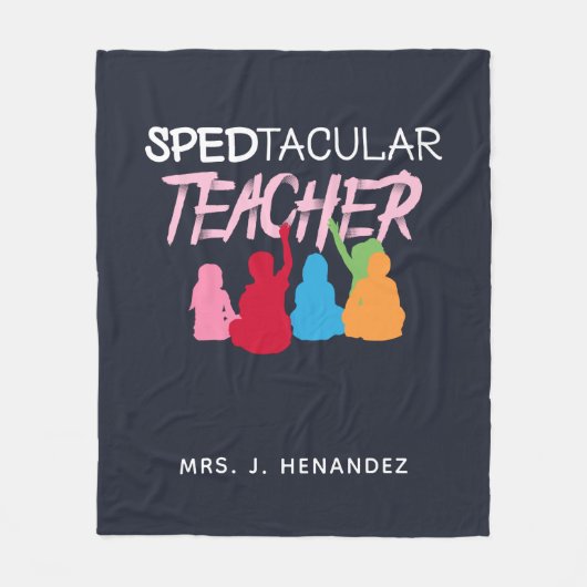 Spedtacular Teacher Special Bildung Personalisiert Fleecedecke (Vorderseite)