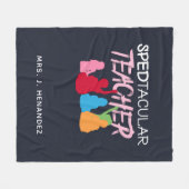 Spedtacular Teacher Special Bildung Personalisiert Fleecedecke (Vorderseite (Horizontal))