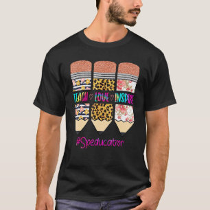 Speducator Tie Dye Lehre Liebe Inspirieren Bleisti T-Shirt