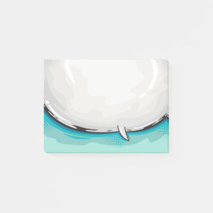 Speech Bubble Cartoon Design Blue bkgd Post-it Klebezettel