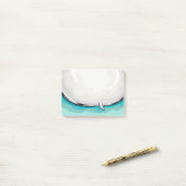 Speech Bubble Cartoon Design Blue bkgd Post-it Klebezettel (Auf Schreibtisch)