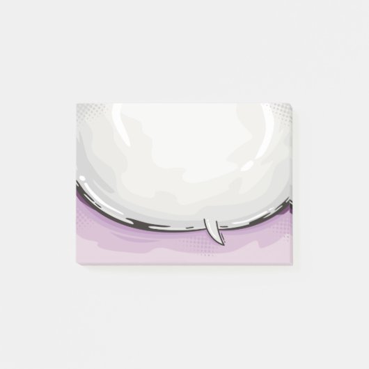 Speech Bubble Cartoon Design Lila bkgd Post-it Klebezettel (Vorderseite)