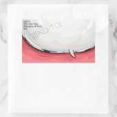 Speech Bubble Cartoon Design Red bkgd Rechteckiger Aufkleber (Tasche)