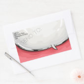 Speech Bubble Cartoon Design Red bkgd Rechteckiger Aufkleber (Umschlag)