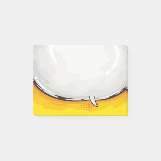 Speech Bubble Cartoon Design Yellow bkgd Post-it Klebezettel (Vorderseite)