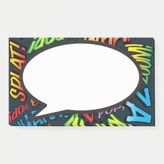Speech Bubble Fun Colorful Comic Book Post-it Klebezettel (Vorderseite)