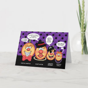 Speech Bubble Pumpkin Family Custom Halloween Karte