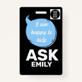 Speech Bubble Volunteer Lanyard Badge – Logo Ausweis (Rückseite)