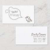 Speech Cloud Tweete Bird Babysitting Childcare Car Visitenkarte (Vorne/Hinten)